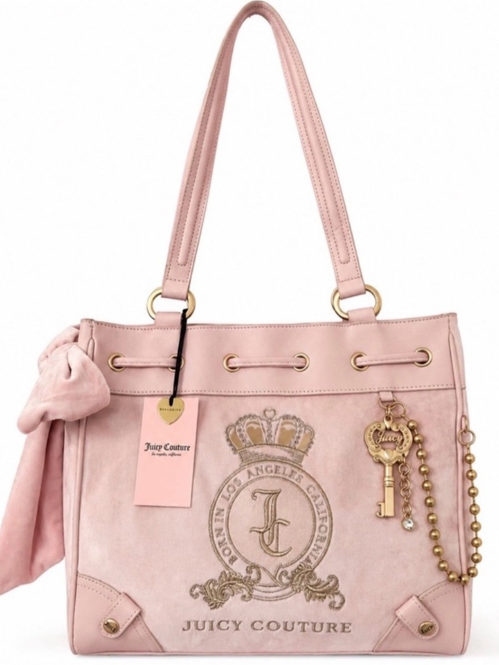 🎀JUICY COUTURE~Pink Clay Classic Juicy Lover Tote